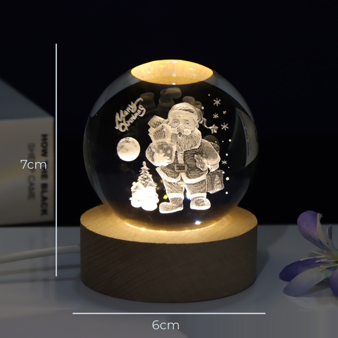 Novogodišnja 3D Lampa – Magija Praznične Noći