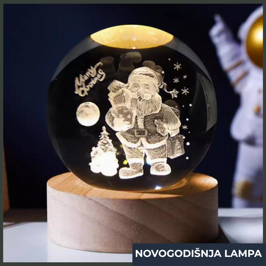 Novogodišnja 3D Lampa – Magija Praznične  Noći