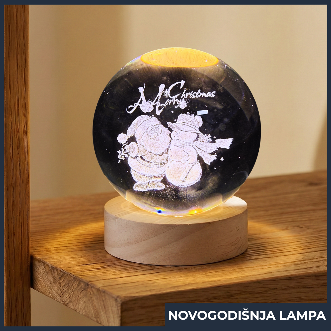 Novogodišnja 3D Lampa – Magija Praznične  Noći