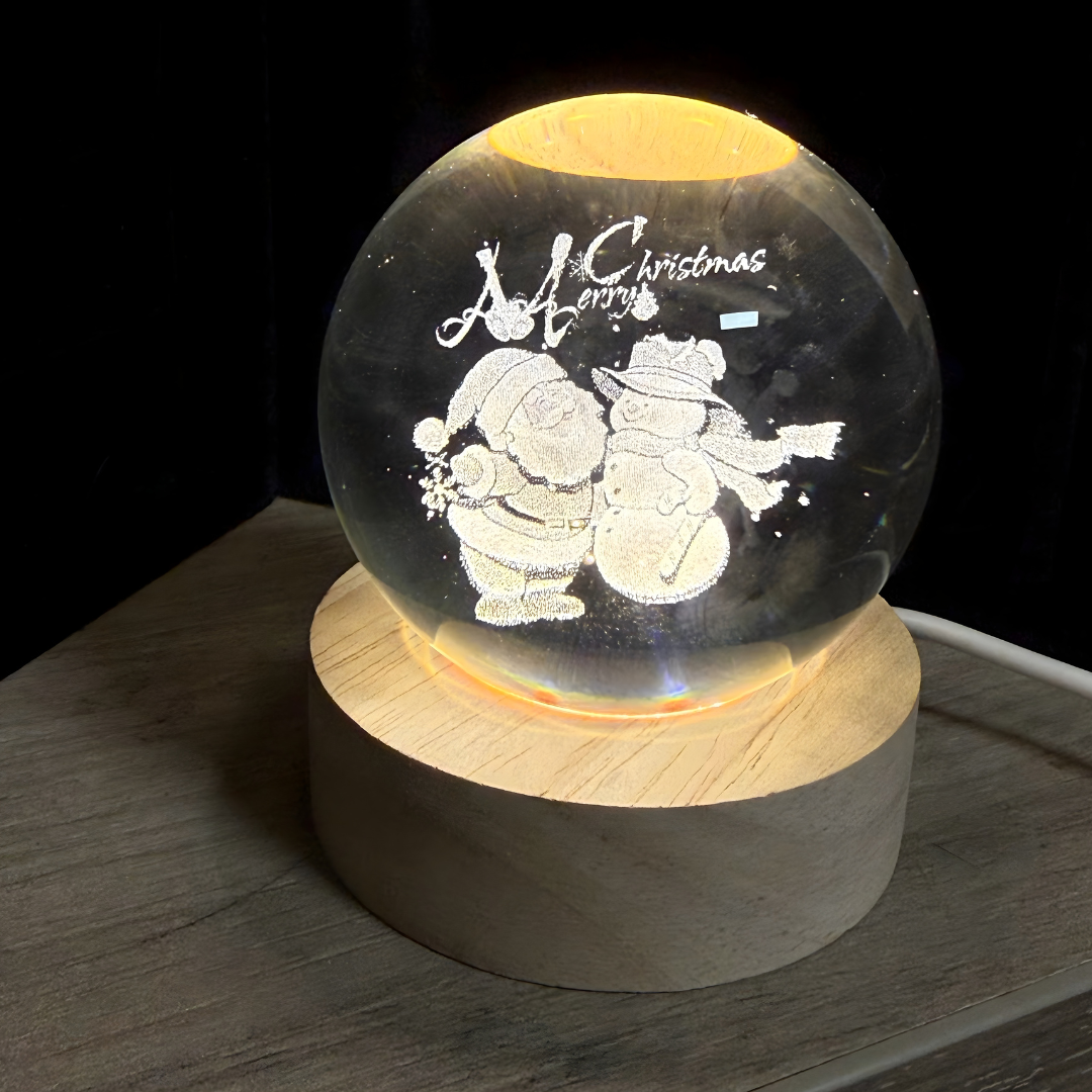Novogodišnja 3D Lampa – Magija Praznične  Noći