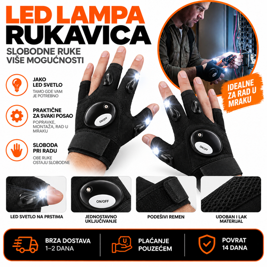 LED Taktičke Rukavice-LEVA I DESNA