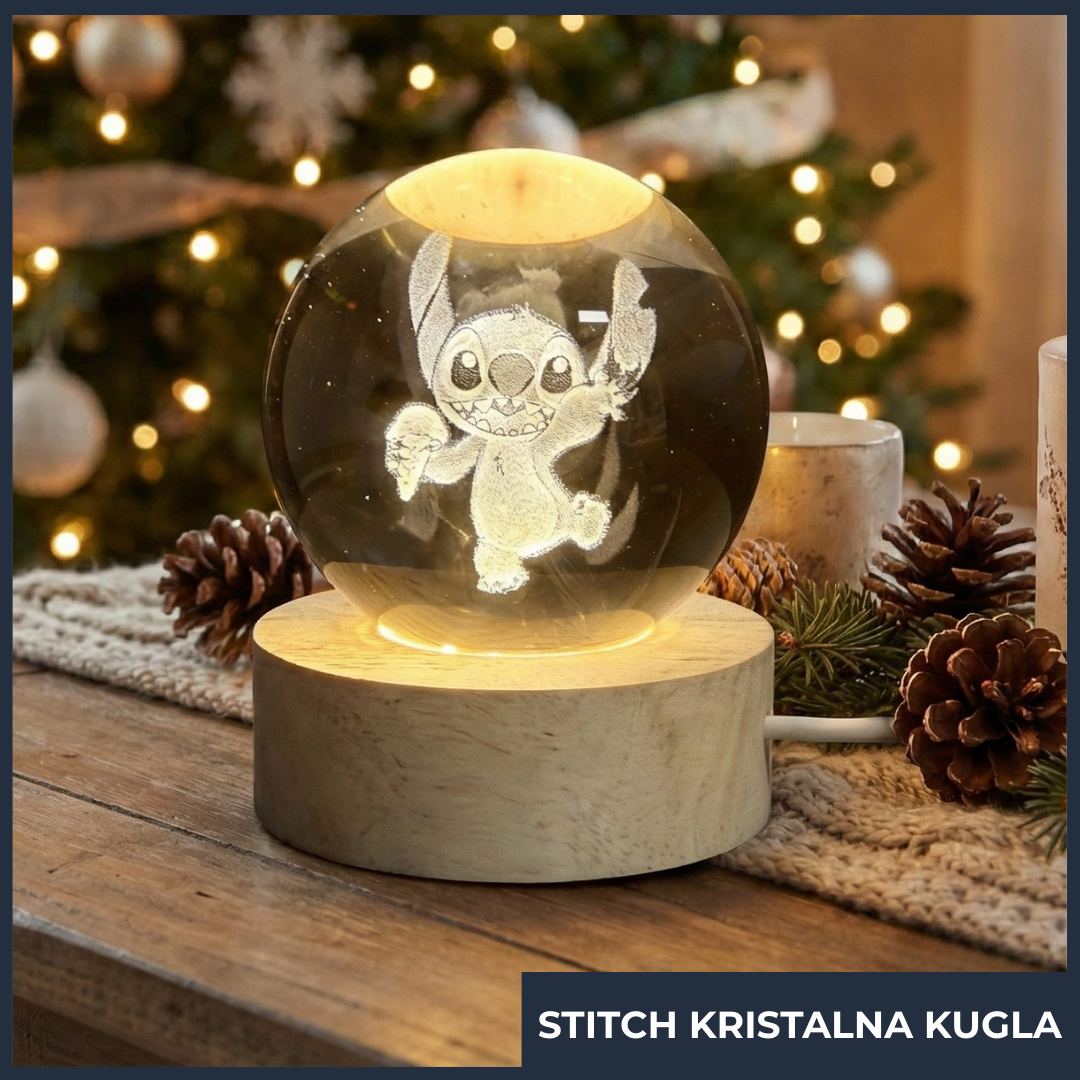 Stitch 3D Kugla- Kristalna Kugla Lampa