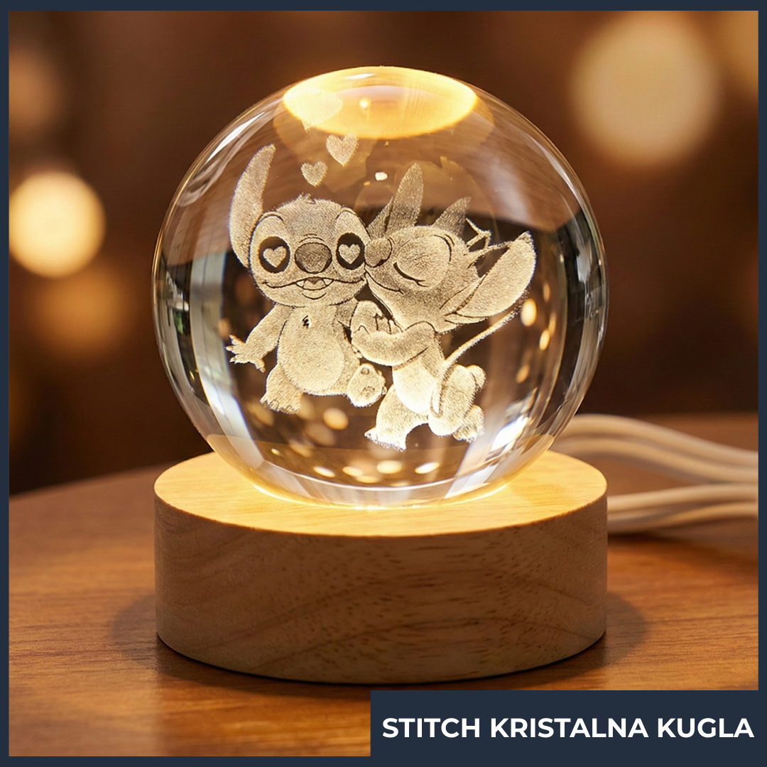 Stitch 3D Kugla- Kristalna Kugla Lampa